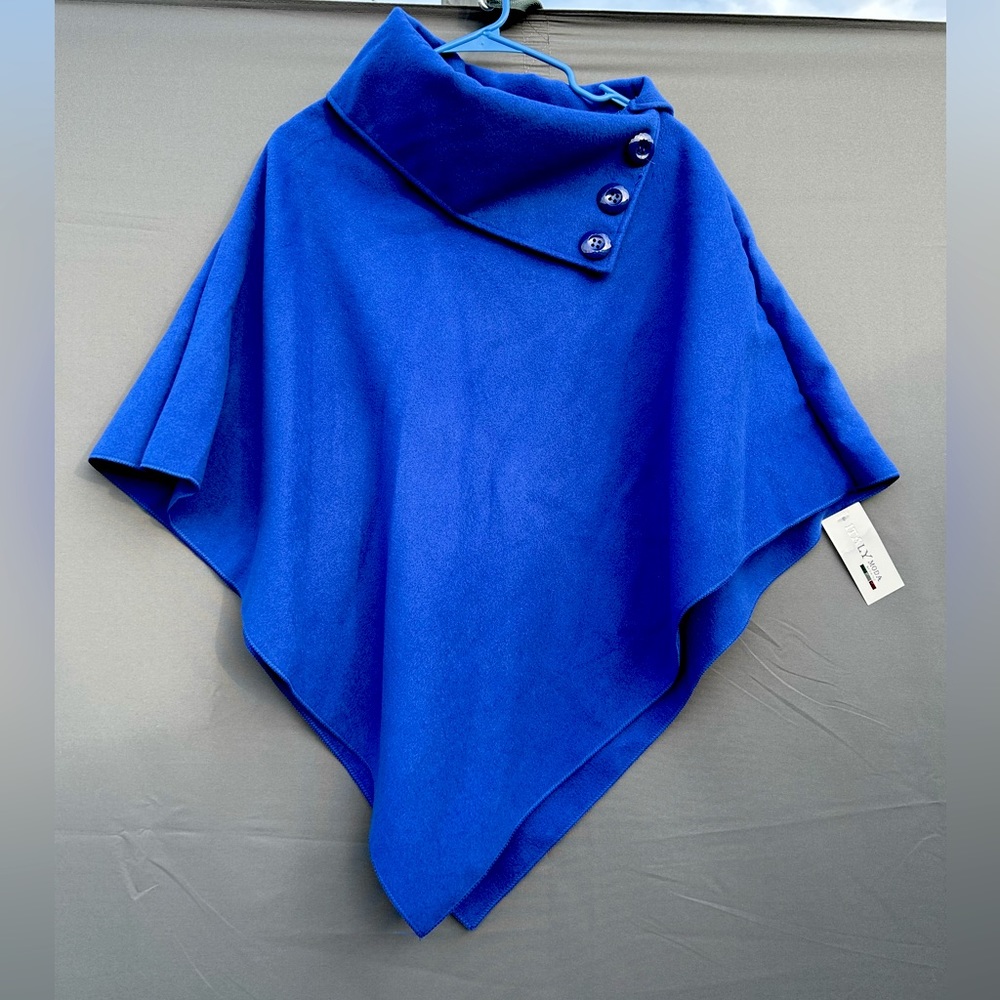Gorgeous Blue Poncho- made in Italy
